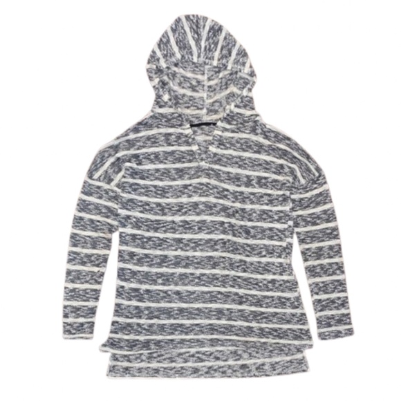 Striped Gray and White Men's Sweater - Picture 1 of 4